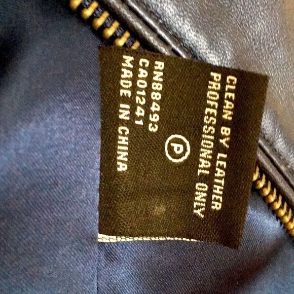 Blanc Noir Blue Leather Jacket Size M - Picture 6 of 7